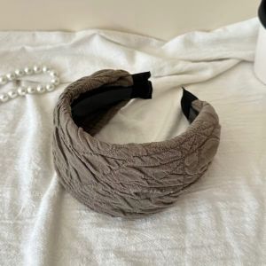 SEEDING Pleated Wide Hairband High Head Thickened Hair Hoop Stretchy Fabric Hair Bands Hair Accessories
