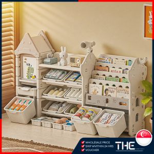 The Furniture Childrens Storage Rack Large Capacity Baby Toy Bookshelf With Drawer Sturdy Organizer Kid - Friendly Space Saving