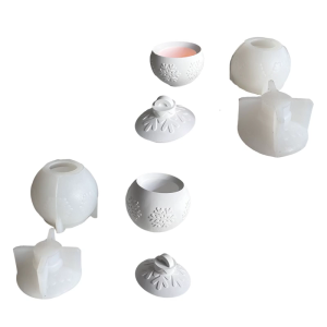 Detailed Snowball Cups Mold Sturdy Silicone Snowflake Sphere Shaped Mold For Holders And Decorations