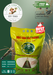 Gạo ST25 LÚA TÔM T1/2026 - Túi 5Kg - QUÀ TẾT - CƠM DẺO THƠM NGỌT - Trực tiếp từ cánh đồng đảm bảo chất lượng 100%