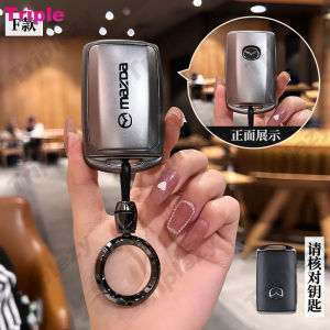 Retro Metallic Texture Gray New Style Car Key Fob Case Cover Shell Soft TPU Protector Keyless Accessories For Mazda 3 Alexa CX30 CX-30 CX3 CX-3 CX5 CX-5 CX8 CX-8 CX9 CX-9
