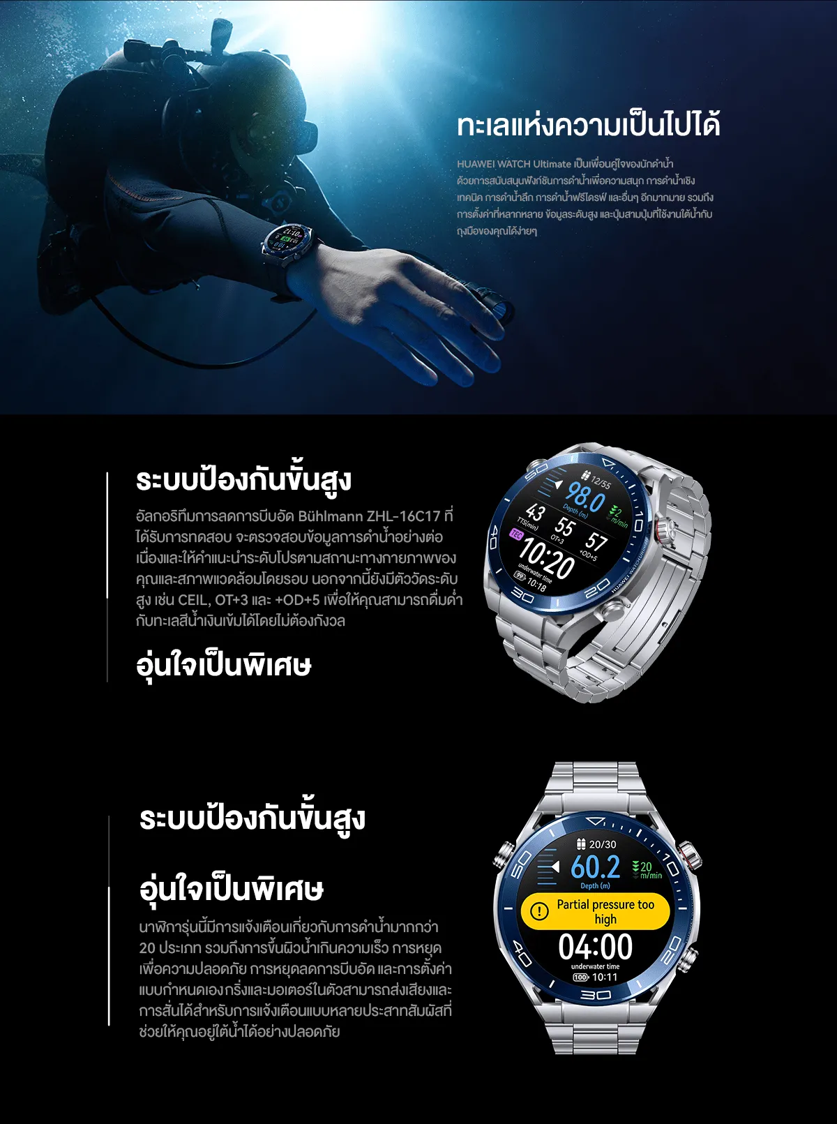 HUAWEI WATCH Ultimate Green นาฬิกา smart watch ร้านค้าอย่างเป็นทางการ