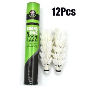 12PCS Goose Feather Shuttlecocks Badminton Resistance Play Stable Outdoor Sport Training Practice Training Badminton