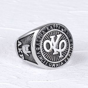 Mens Fashion Jewelry Stainess Steel Gold I.P.  Akrho AKP Solid Ring Gifts Size 6-15