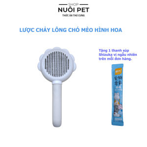 Lược chảy lông chó mèo có nút bấm lược massage chó mèo lược hình hoa - Nuôi Pet Shop