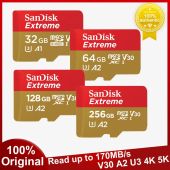 SanDisk Extreme MicroSDXC UHS-I CARD A2 V30 4K/128GB/256GB/512GB/1TB/2TB Flash Micro SD Card For Camera GoPro DJI Nintendo