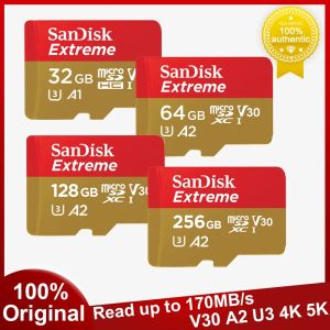 SanDisk Extreme MicroSDXC UHS-I CARD A2 V30 4K/128GB/256GB/512GB/1TB/2TB Flash Micro SD Card For Camera GoPro DJI Nintendo