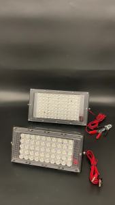 Super Bright DC 12V LED Flood Light 50W 100W IP65 Waterproof Outdoor Work Lamp Portable Emergency Light 6000K Daylight With Battery Clamps For Night Fishing Camp