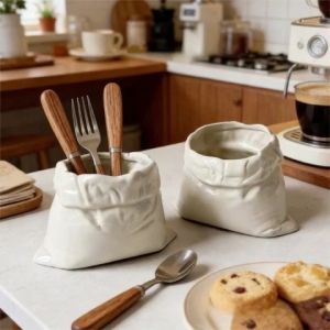 Perfect Gift for Coffee Lovers Novelty Bag Design Porcelain Coffee Cup Heat Resistant Milk Latte Cup