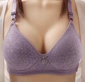 READY STOCK Bees Lingerie Bra Women Bra Simple Comfortable Soft Breathable Wireless Back 3 hooks normal cup