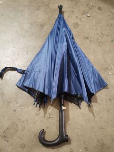 JY 23inches cane umbrella black uv coated  with rubber stopper（Anti-slip）