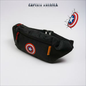Waistbag anak laki-laki karakter spiderman kapten CA plus topi - tas anak