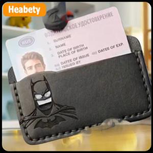 【2-3 days delivery】 Slim Leather Bat Wallet Credit ID Card Holder Purse Money Case Cover With Super Hero Mask Gift For Dad Son Husband Birthday Gift
