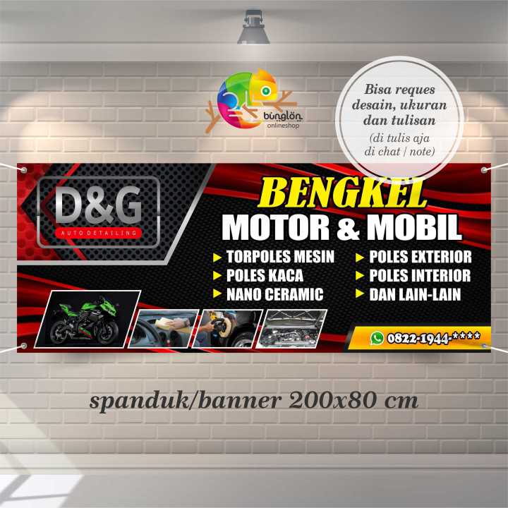 Spanduk, Banner Bengkel Motor Mobil Terbaru