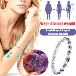 Heartshaped Gauss Magnetic Bracelet with Adjustable Diamond for Womens Fashion