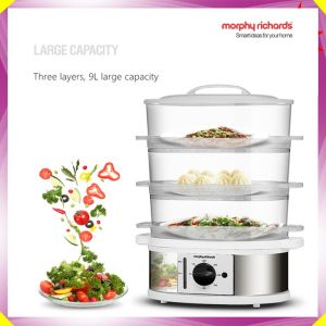 Nồi Hấp Thực Phẩm 3 Tầng Thương Hiệu Morphy Richards MR1148 - Dung Tích: 9 Lít - Công Suất: 750W (Bảo Hành 24 Tháng)