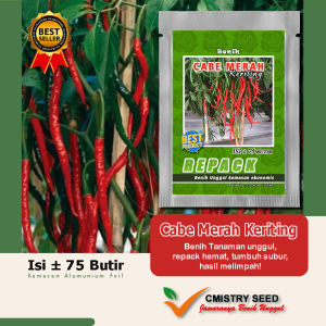Paket HEMAT Isi Sekitar 75 biji Bibit Benih CABE MERAH KERITING kemasan Repack Small Pouch