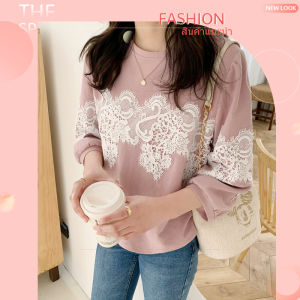 LH.Friday เสื้อวินเทจผญ กกกกแม่ ออกแบบ เสื้อแขนสามส่วนแต่งลูกไม้ งานสวย มงลงมาก