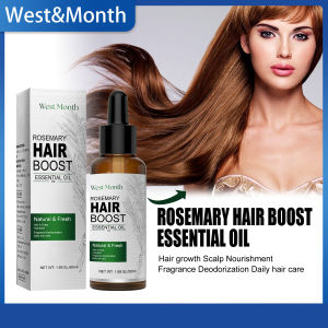 West Month Rosemary Hair Boost Essential Oil Repair Dryness And Irritability Nourishing And Smoothing Strengthen The Hair Make The Hair Full Of Vitality Dropper Type Easy To Use Thick Hair Care Essential Oil Hair Care Product 50ml