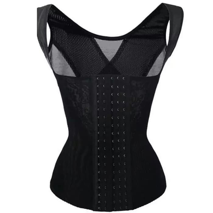 Korset Long Torso Waist Cincher Korset Long Torso Pelangsing Melahirkan  Rompi 18 Kait Rows Hooks