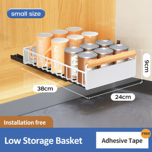 GSLIFE🔥Out-of-the-Box🔥No punching🔥with Slide Rails Kitchen Cabinet pull out Basket  Stainless Steel 304 Spice Rack Multifunctional Pull Basket Snack Box Drawer Storage Box Christmas gifts