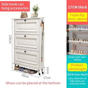 ROOSIO Furniture Shoe Cabinet Wood Minimalist Modern Shoe Storage Shelf Flip Shoe Rack Cabinet Leg Shoe Rack
