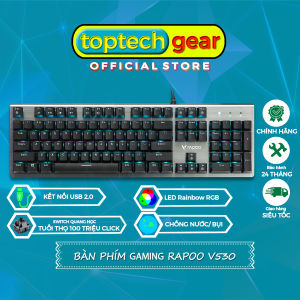Bàn Phím Quang Học Gaming RAPOO V530 Led RGB Chống Nước - Chính Hãng BH 12 T Lỗi Đổi Mới