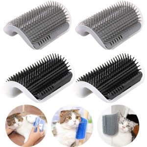 Soft Cat Corner Self Groomer with Catnip Wall Corner Massage Comb Corner Scratcher Pet Grooming