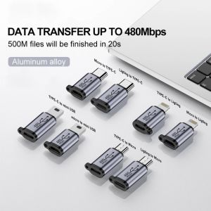 EO4MD Mini USB Micro USB Adapter Fast Charging USB Type-C Adapter To Type-C Converter Durable QC480Mbps USB C To USB Adapter for Mobil Phone/Tablet/PC/Laptops