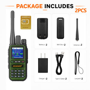 OKARADIO U88 PoC+UHF Dual Mode 4G LTE Long Range Walkie Talkies Nationwide Relay Mode Power Saving Two Way Radio for Camping Security Construction Logistics