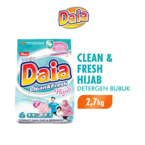 Deterjen Bubuk Daia 2700 Gram / 27 Kg Varian Putih Bunga / Floral Softener Pink Clean And Fresh Hijab Violet