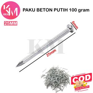 Paku Dinding Tembok Beton Baja Putih Paku Beton 2.5 cm 3 cm 4 cm cm 7 cm per 200 Gram (2 Bungkus 100 Gram)