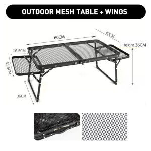 Outdoor folding table Portable grid folding table can be lifted aluminum folding table