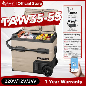 Alpicool TAW Series Portable Freezer 12 Volt Car Refrigerator with Wheels Dual Zone Temperature Control 12V Car Fridge Freezer for Travel Camping Fishing Outdoor