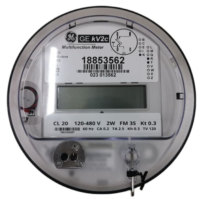 Kv2c Fm3s Kwh Electric Meter Ge Or Alcara Ct Rated Single Phase 2 Wire 120v 480vac 5 Jaws 6274