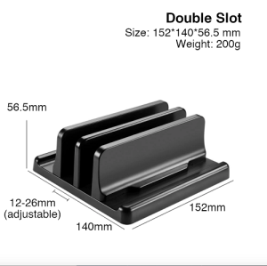 Vertical Laptop Stand Made of Premium ABS 3 Slot Design Space-Saving Adjustable Desk Organizer for All MacBook/Chromebook/Surface