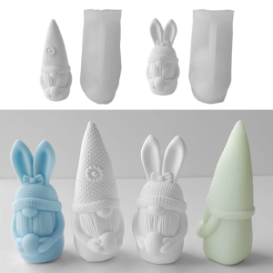 Easter Rabbit Silicone Mold Resin Epoxy Casting Mold Christmas Ornaments Clay Bearded Dwarf Epoxy Mold DIY Craft