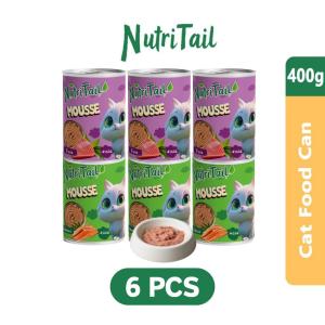 6PCS NutriTail Cat Food 400g Wet Food Cat Food for Kitten Cat Treats Immune Support Strong Bone Pet Food 4Flavors mixed