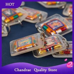 [Chandrae] Tibetan Tangka Green Tara Buddhism Keychains Small Pendants Pocket Fengshui Key Chain Decoration