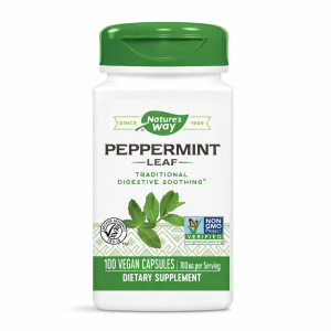 Natures Way Peppermint Leaf 350mg 100 Vegan Capsules Digestive Support Non-GMO