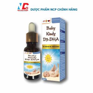 Vitamin BABY KISDY D3 - DHA Cao cấp Giúp hấp thụ canxi tối đa bổ sung DHA hàm cao phát triển trí não trẻ - Chai 10ml