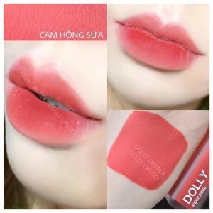 Son kem lì màu <CAM SÁNG> Dolly super matte son kem lì không chì bền màu lâu trôi mua 2 cây tặng 1 hộp đựng cao cấp