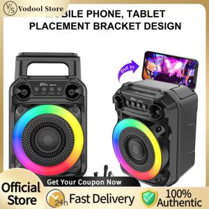 【24Hours Shipped】Wireless Portable Bluetooth Speaker with Microphone RGB Lighting for Karaoke Parties and Outdoor Events