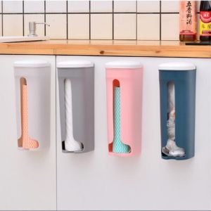 [In Stock]Wall Mounted Plastic Bag Holder Grocery Trash Bag Dispenser Plastic Organizer Nail Bekas Simpan Beg Plastik