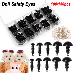100/150PCS Doll Safety Eyes Animal Puppet Doll Eyes DIY Accessories Black Craft Eyeball With Washers Toy Making