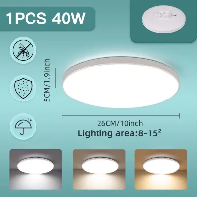 LED Ceiling Lights Modern Ceiling Lamp 3 Colors 220V Surface Mount Panel Light Tricolor 18W 30W 40W for Living Room Bedroom Indoor Lighting Panel Lamps
