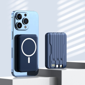 【READY STOCK】PD 22.5W 20000mAh Ultrathin Portable Magnetic Power Bank Mini Fast Charging Wireless Powerbank With 3 Cable
