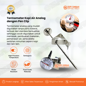 Analog Coffee Milk Thermometer Stainless Termometer Ukur Suhu Termo Meter Air Susu Kopi Manual