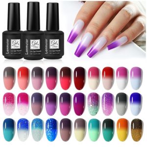 Fancy Fingers💅Thermal Gel Nail UV Gel Polish Gradient Colors All For Semi Permanent Nail Art Gel Varnish Shiny Glitter Temperature Color Changing Gel Polish