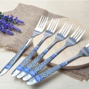 SENDOK MAKAN MOTIF BATIK 12 PCS - SENDOK GARFU BATIK - SENDOK MAKAN